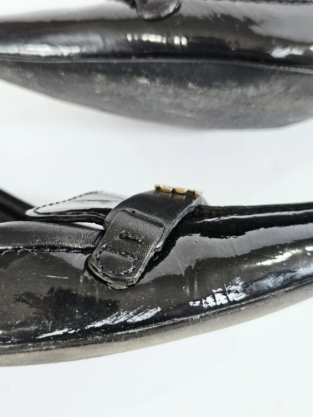 Tory Burch Vintage Sleep Pointed Toe Black Patent Leather Kitten Heel Pumps 7